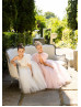 One Shoulder Tulle Long Flower Girl Dress